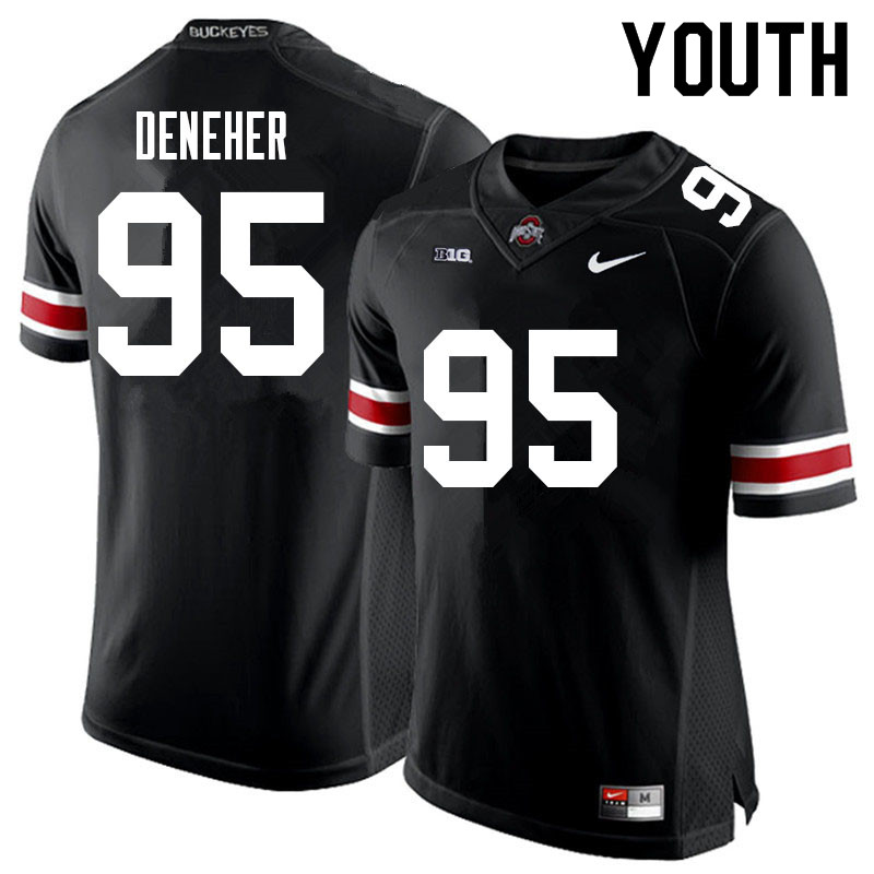 Ohio State Buckeyes Jack Deneher Youth #95 Black Authentic Stitched College Football Jersey